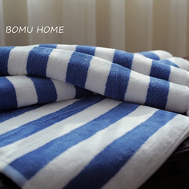 Luxury Quality  100% cotton Cabana White Blue Stripe Beach Towels